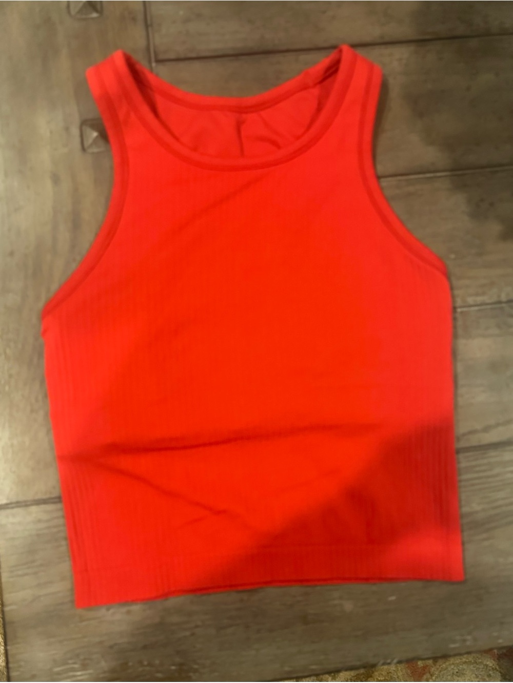 CRZ YOGA Red Ribbed Sleeveless Tank